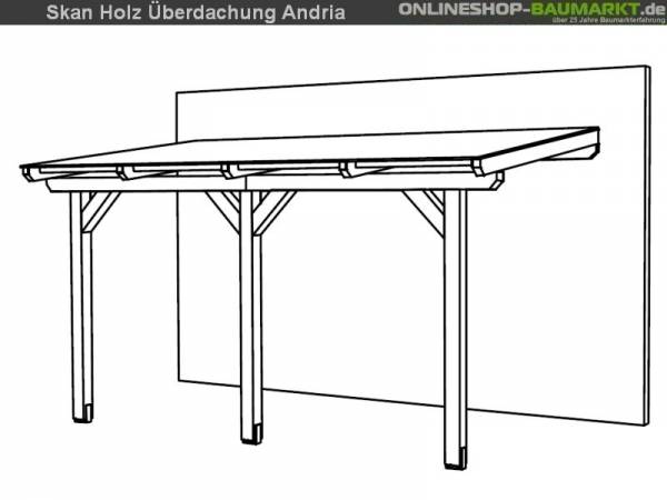 Skan Holz Terrassenüberdachung Andria 434 x 250 cm Leimholz Skan Holz Terrassenüberdachung Andria 434 x 250 cm Leimholz
