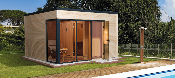Saunahaus Saunaliebe für den Garten OSB