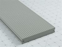 WPC Basic Terrassendiele 4 Meter 18 x 137 mm Lichtgrau, Massivprofil geriffelt