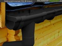 Dachrinnen Set RG 80 braun 400 x 600 cm Walmdach