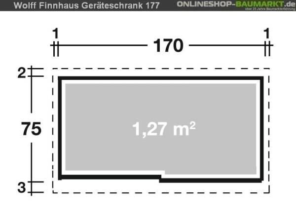 Wolff Finnhaus Geräteschrank Set 177 rauchgrau Metall-Geräteschrank