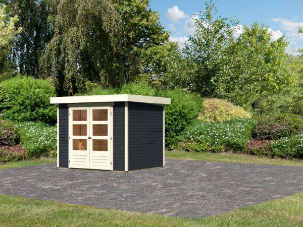 Karibu Aktions Gartenhaus Altena 3 anthrazit inkl. Fußboden