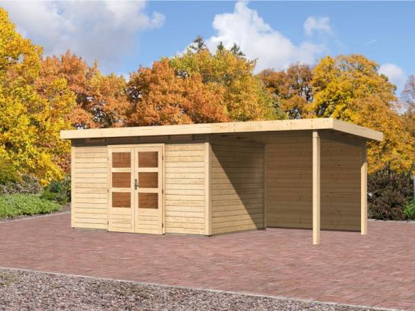 Karibu Aktions Gartenhaus Emden 7 mit Anbaudach 2,6 Meter inkl. Rückwand Karibu Aktions Gartenhaus Emden 7 mit Anbaudach 2,6 Meter inkl. Rückwand