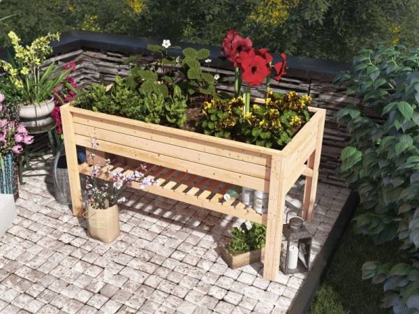 Karibu Hochbeet auf Stelzen naturbelassen 19 mm Karibu Hochbeet auf Stelzen naturbelassen 19 mm