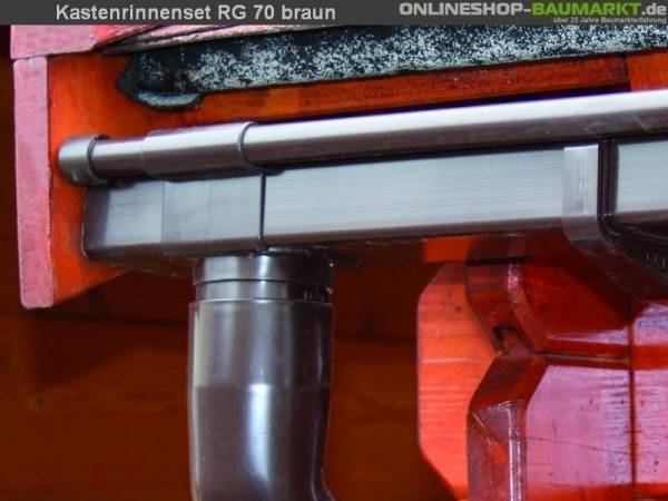 Dachrinnen Set RG 70 braun 550 cm Pultdach