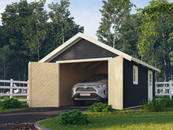 Karibu Blockbohlengarage 40 mm anthrazit