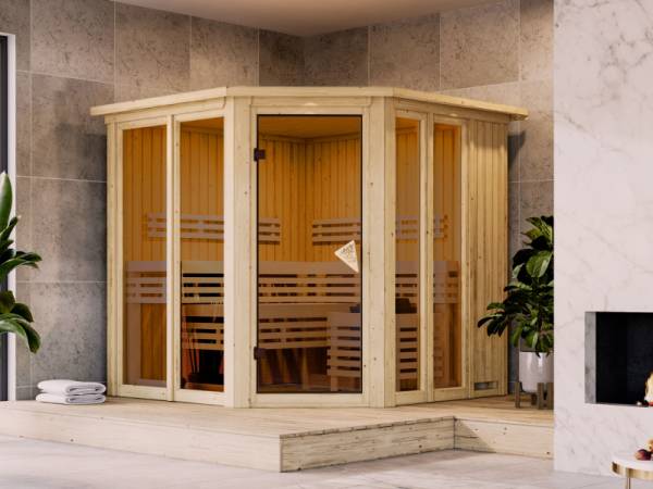 Karibu Sauna Airi, ohne Ofen - mit Dachkranz -