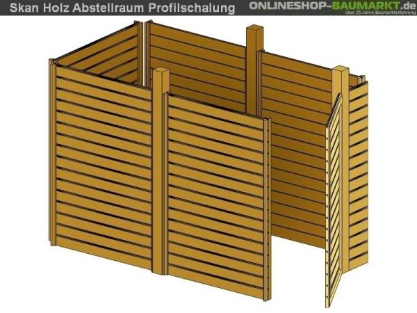 Skan Holz Abstellraum C8 für Carport 275 x 317 cm Profilschalung