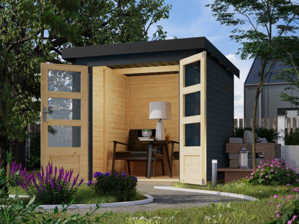 Karibu Hybrid Gartenhaus Jupiter 2 C anthrazit/anthrazit