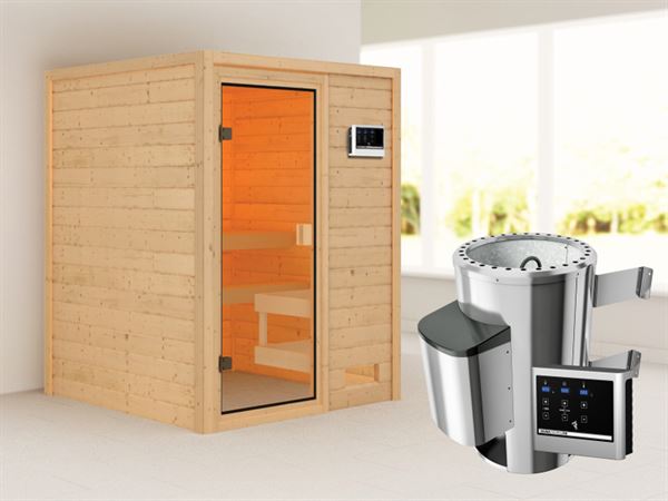 Karibu Woodfeeling Sauna Sandra mit 3,6 kW Ofen ext. Strg Karibu Woodfeeling Sauna Sandra mit 3,6 kW Ofen ext. Strg