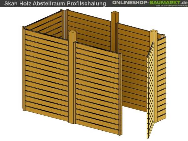Skan Holz Abstellraum C1 für Carport 314 x 164 cm Profilschalung