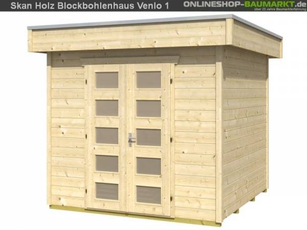 Skan Holz Blockbohlenhaus Venlo Größe 1, 250 x 250 cm Skan Holz Blockbohlenhaus Venlo Größe 1, 250 x 250 cm