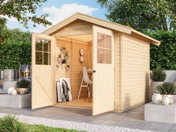 Karibu Gartenhaus Harburg 3 natur mit klassischer Tür Karibu Gartenhaus Harburg 3 natur mit klassischer Tür