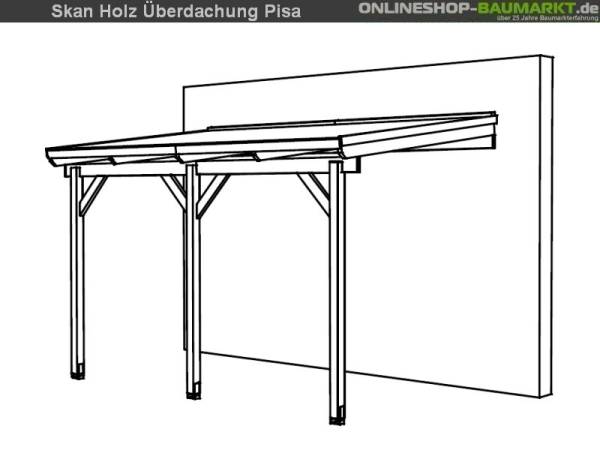 Skan Holz Terrassenüberdachung Pisa 400 x 250 cm Skan Holz Terrassenüberdachung Pisa 400 x 250 cm