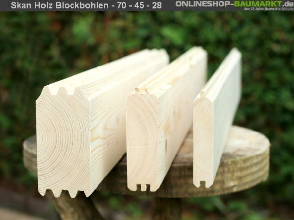 Skan Holz Blockbohlenhaus Montreal 1 70plus, 420 x 300 cm