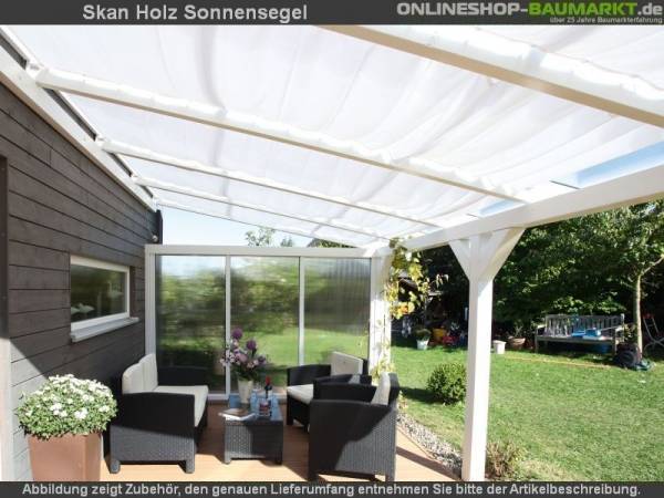 Skan Holz Sonnensegel 4 Stück für Tiefe 250 cm, weiß Skan Holz Sonnensegel 4 Stück für Tiefe 250 cm, weiß
