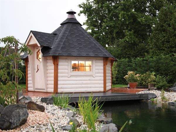 Wolff Finnhaus Grillkota 9 de luxe inkl. schwarzen Dachschindeln Wolff Finnhaus Grillkota 9 de luxe inkl. schwarzen Dachschindeln
