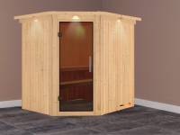 Karibu Systemsauna Väja mit graphitfarbener Ganzglastür- ohne Ofen