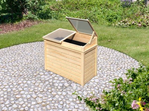 Karibu Hochbeet 1 natur mit Frühbeetaufsatz 19 mm Karibu Hochbeet 1 natur mit Frühbeetaufsatz 19 mm