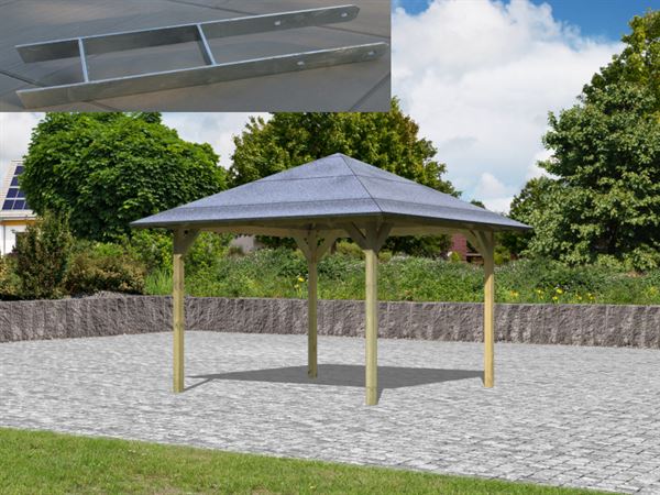 Karibu Aktions 4-Eck Pavillon Parzello KDI inkl. H-Pfostenanker Karibu Aktions 4-Eck Pavillon Parzello KDI inkl. H-Pfostenanker