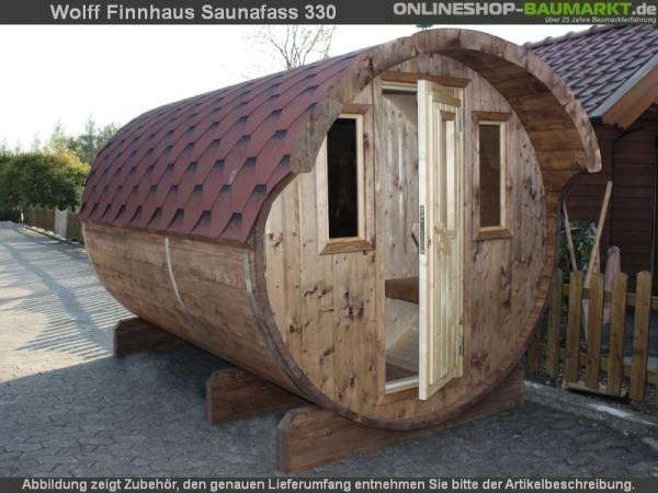 Wolff Finnhaus Saunafass 330 2-Raum montiert Wolff Finnhaus Saunafass 330 2-Raum montiert