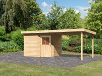 Karibu Gartenhaus Neuruppin 2 natur mit Schleppdach 3,00 Meter