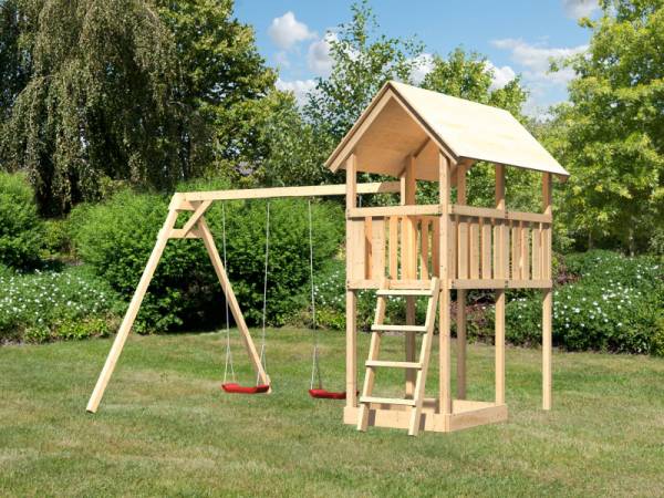 Akubi Spielturm Danny Satteldach + Doppelschaukel Akubi Spielturm Danny Satteldach + Doppelschaukel
