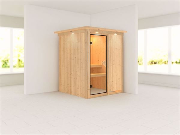 Norin - Karibu Sauna ohne Ofen - mit Dachkranz - Norin - Karibu Sauna ohne Ofen - mit Dachkranz -