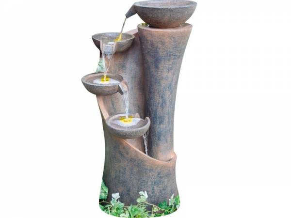 Granimex Baihong-Quellenschalensäule inkl. LED-Beleuchtung, Pumpe - Antik-Rost Design Granimex Baihong-Quellenschalensäule inkl. LED-Beleuchtung, Pumpe - Antik-Rost Design