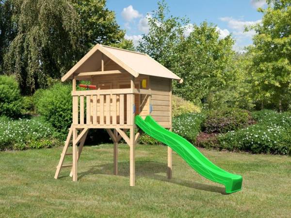 Akubi Spielhaus Leni mit Rutsche in grün und Spielset Akubi Spielhaus Leni mit Rutsche in grün und Spielset