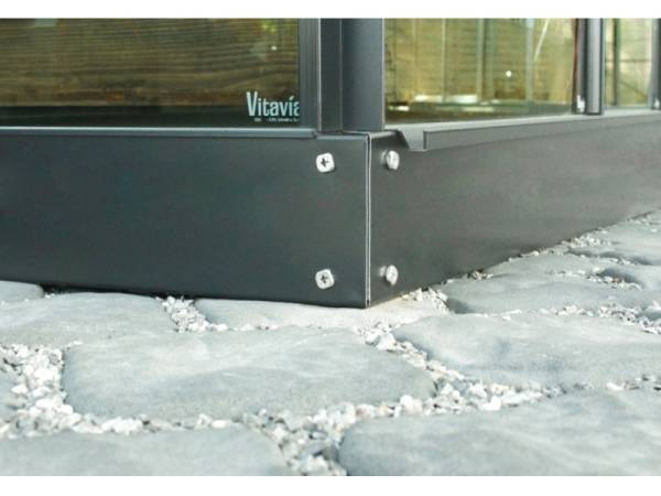 Vitavia Stahl-Fundament 2500, 12,5 cm für Gewächshäuser Schwarz