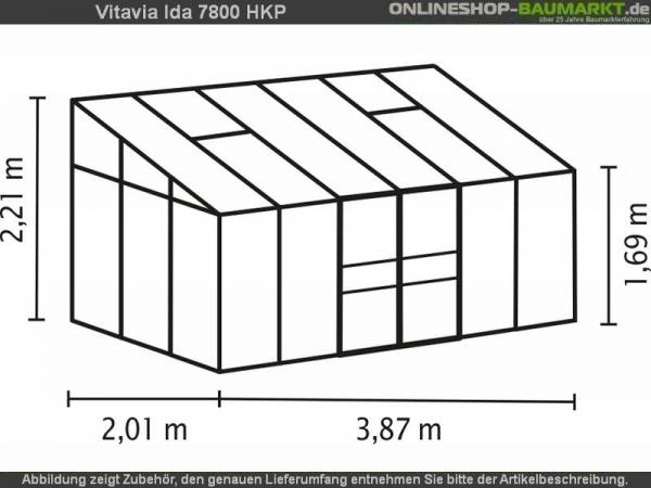 Vitavia Gewächshaus Ida 7800 HKP 6 mm dunkelgrün Vitavia Gewächshaus Ida 7800 HKP 6 mm dunkelgrün