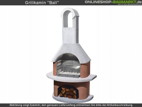 Buschbeck Gartengrillkamin Bali weiss / terra Buschbeck Gartengrillkamin Bali weiss / terra