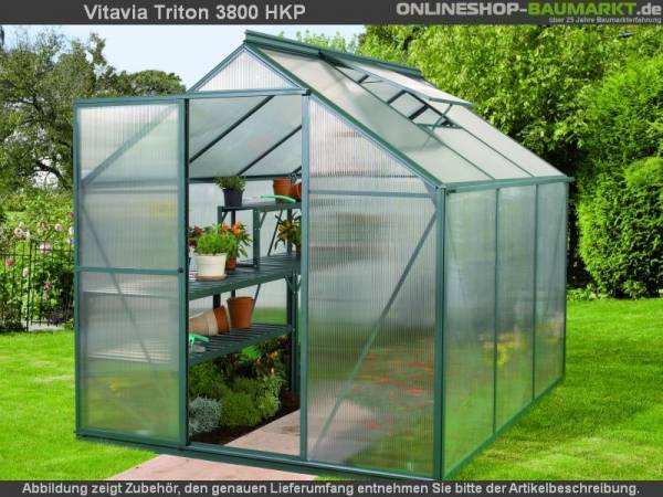 Vitavia Gewächshaus Triton 3800 HKP 4 mm dunkelgrün Vitavia Gewächshaus Triton 3800 HKP 4 mm dunkelgrün