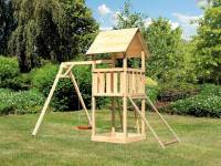 Akubi Spielturm Lotti mit Einzelschaukel und Netzrampe