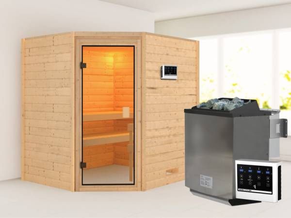 Karibu Sauna Elea 4,5 kW BIO-Ofen ext. Strg