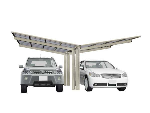 Ximax Aluminium Carport Linea Typ 60 Y-Ausführung Edelstahl-Look