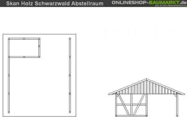 Skan Holz Carport Schwarzwald 684 x 772 cm mit Abstellraum