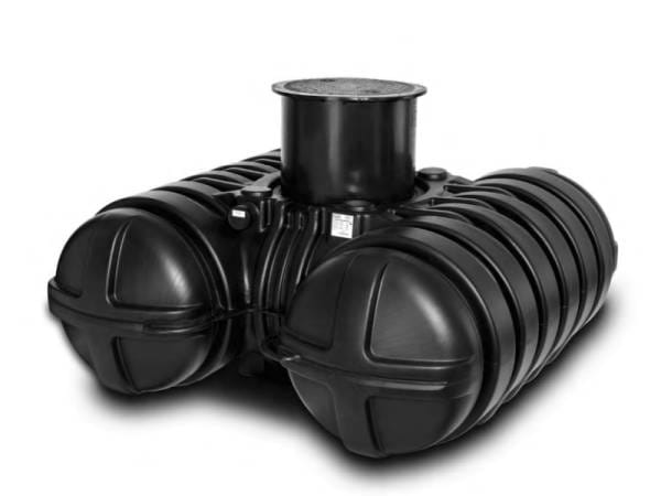 Roth Flachtank - Zisterne Twinbloc 1500 Liter mit Filterkorb, höhenverstabllbarem Domschacht und Abdeckung