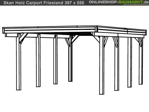 Skan Holz Carport Friesland 397 x 555 cm Skan Holz Carport Friesland 397 x 555 cm