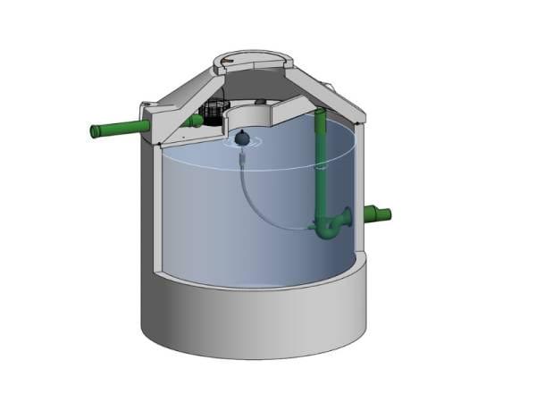 Mall Retentionszisterne Reto 5500 Liter, mit Spaltsiebfilter, begehbar