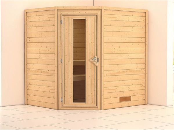 Karibu Sauna Mia 38 mm ohne Dachkranz- ohne Ofen- energiesparende Tür Karibu Sauna Mia 38 mm ohne Dachkranz- ohne Ofen- energiesparende Tür