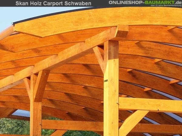 Skan Holz Carport Schwaben Stellplatzerweiterung Leimholz