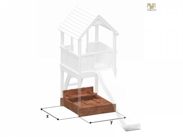 BEACH Module (Sandkasten mit Sitzmöglichkeit, umbaubar zur Abdeckung für MyHouse, Myside, MySpace) / NADELHOLZ teak impr.