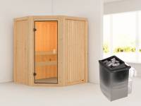 Karibu Sauna Faurin- klassische Saunatür- 4,5 kW Ofen integr. Strg