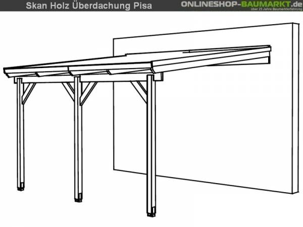 Skan Holz Terrassenüberdachung Pisa 400 x 350 cm Skan Holz Terrassenüberdachung Pisa 400 x 350 cm