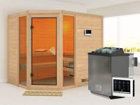 Sinai 3 - Karibu Sauna inkl. 9-kW-Bioofen - ohne Dachkranz -