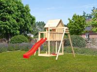 Akubi Stelzenhaus Frieda + Rutsche rot + Einzelschaukel