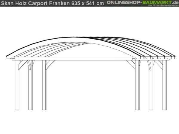 Skan Holz Carport Franken 635 x 541 cm Leimholz
