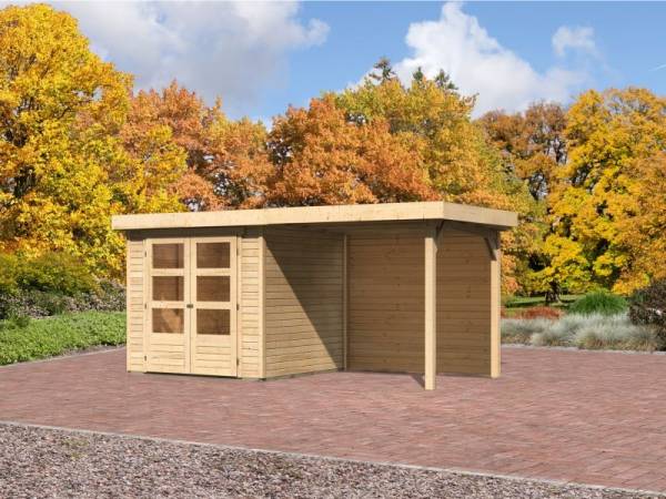 Karibu Gartenhaus Jever 2 mit Anbaudach 2,40 m, Rückwand Karibu Gartenhaus Jever 2 mit Anbaudach 2,40 m, Rückwand